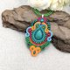 "Jade" wisior sutasz kolorowy barwny w stylu indyjskim z jadeitem