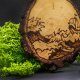 Mini podkładka pod kubek z drewna gruszy – motyw sztormu i fal - pirografia, handmade, na prezent