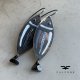 Kolczyki White & Black - Fish with Black Tail