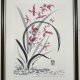 Wdzięk orchidei. japońskie malarstwo sumi-e. Original Akwarela A4+