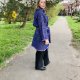 Płaszcz kimono wełna, frędzle.