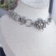 Ręcznie robiony choker chainmail – stal chirurgiczna & złoty fasetowany koralik
