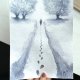 Czas jest najcenniejszy, życie przemija Akwarela original 30/21 cm