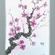 Gałązka wiśniowa japońskie malarstwo sumi-e. Original Akwarela A4