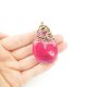 Wisiorek wire wrapping z różowym agatem
