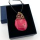 Wisiorek wire wrapping z różowym agatem