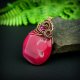 Wisiorek wire wrapping z różowym agatem
