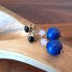 POZŁACANE SREBRO - AUTORSKIE KOLCZYKI Z LAPIS LAZULI ONYKSU I KRYSZTAŁÓW SWAROVSKI - NOWE