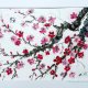 Gałązka wiśniowa japońskie malarstwo sumi-e. Original Akwarela A4