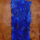 Obraz abstrakcyjny "Blue Root" – akryl na papierze – ultramaryna i brąz, 42 x 59,4 cm