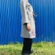 Kimono płaszcz filcowany kwietny wzór.