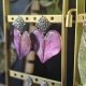 Kolczyki Serce z Żywicy ze Strukturą Liścia Paproci Asplenium, Kolekcja Leaforia