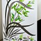 Dzika orchidea. japońskie malarstwo sumi-e. Original Akwarela A4