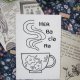 Herbaciara - haft w ramce (czarna)