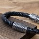 Bransoletka Męska Skórzana Czarna BLACK COIL