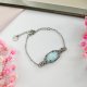 Bransoletka Larimar stal chirurgiczna handmade wirewrapping