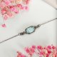 Bransoletka Larimar stal chirurgiczna handmade wirewrapping