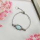 Bransoletka Larimar stal chirurgiczna handmade wirewrapping