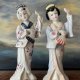 Gejsza made in Japan porcelanowa figurka ręcznie malowana