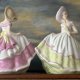 Różowa Dama  porcelanowa figurka ręcznie malowana