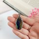 Naszyjnik Azuryt stal chirurgiczna wisiorek handmade wirewrapping