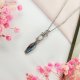Naszyjnik Kamień Księżycowy z Labradorytem stal chirurgiczna wisiorek handmade wirewrapping