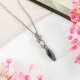 Naszyjnik Kamień Księżycowy z Labradorytem stal chirurgiczna wisiorek handmade wirewrapping