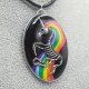 Wisiorek tęczowy pride z żywicy z jednorożcem pend 002