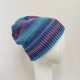 Kolorowa czapka przejściowa prążkowana beanie cienka 100% bawełna
