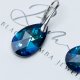 Srebrne kolczyki z kryształem Swarovski Bermuda Blue