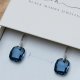 Srebrne kolczyki z kryształem Swarovski Denim Blue