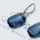 Srebrne kolczyki z kryształem Swarovski Denim Blue