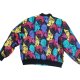 Vintage Bomberka w twarze print wiosna lato kolorowa Unikat