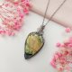 Naszyjnik Labradoryt stal chirurgiczna wisiorek handmade wirewrapping