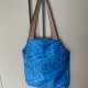 Shopper bag niebieska A4 handmade