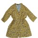 Żółta musztardowy sukienka koszula w cętki panterka leopard animal print boho Wiskoza Plus size