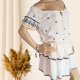 Kremowa sukienka z haftami, boho style, Pepe Jeans, r. L