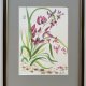 Dzika różowa orchidea. japońskie malarstwo sumi-e. Original Akwarela A4