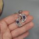 Kolczyki księżyce, półksiężyce, ametyst, stal chirurgiczna, wire wrapping