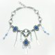 Choker naszyjnik handmade z akwamarynem szkłem Stal chirurgiczna Szkło