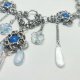Choker naszyjnik handmade z akwamarynem szkłem Stal chirurgiczna Szkło