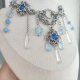 Choker naszyjnik handmade z akwamarynem szkłem Stal chirurgiczna Szkło