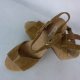 Clarks skórzane sandały skóra zamszowa koturny 5,5 / 38,5 25 cm
