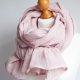LNIANY szal chusta w kolorze pudrowego różu, naturalny SZAL lniany damski handmade PRACOWNIA ZOLLA