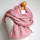 LNIANY szal chusta w kolorze różu, naturalny SZAL lniany damski handmade PRACOWNIA ZOLLA