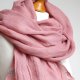 LNIANY szal chusta w kolorze różu, naturalny SZAL lniany damski handmade PRACOWNIA ZOLLA