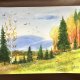 Krajobraz leśny w górach akwarela original A4