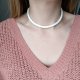 Choker z białej gumy