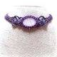 Adriatyk masa perłowa apatyt ażurowy pleciony choker i bransoletka mikro makrama