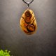 Wisiorek "Tygrysie Oko w octowcu"–amulet z duszą-octowiec,pirografia, prezent -Dzień Matki, Unique Jewelry Design; Luxury Wooden Jewellery